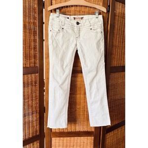 FREESTYLE REVOLUTION WHITE CROP ANKLE CUFFED DENIM JEANS SIZE 7